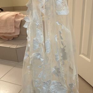 Elegant Sheer White Floral Dress